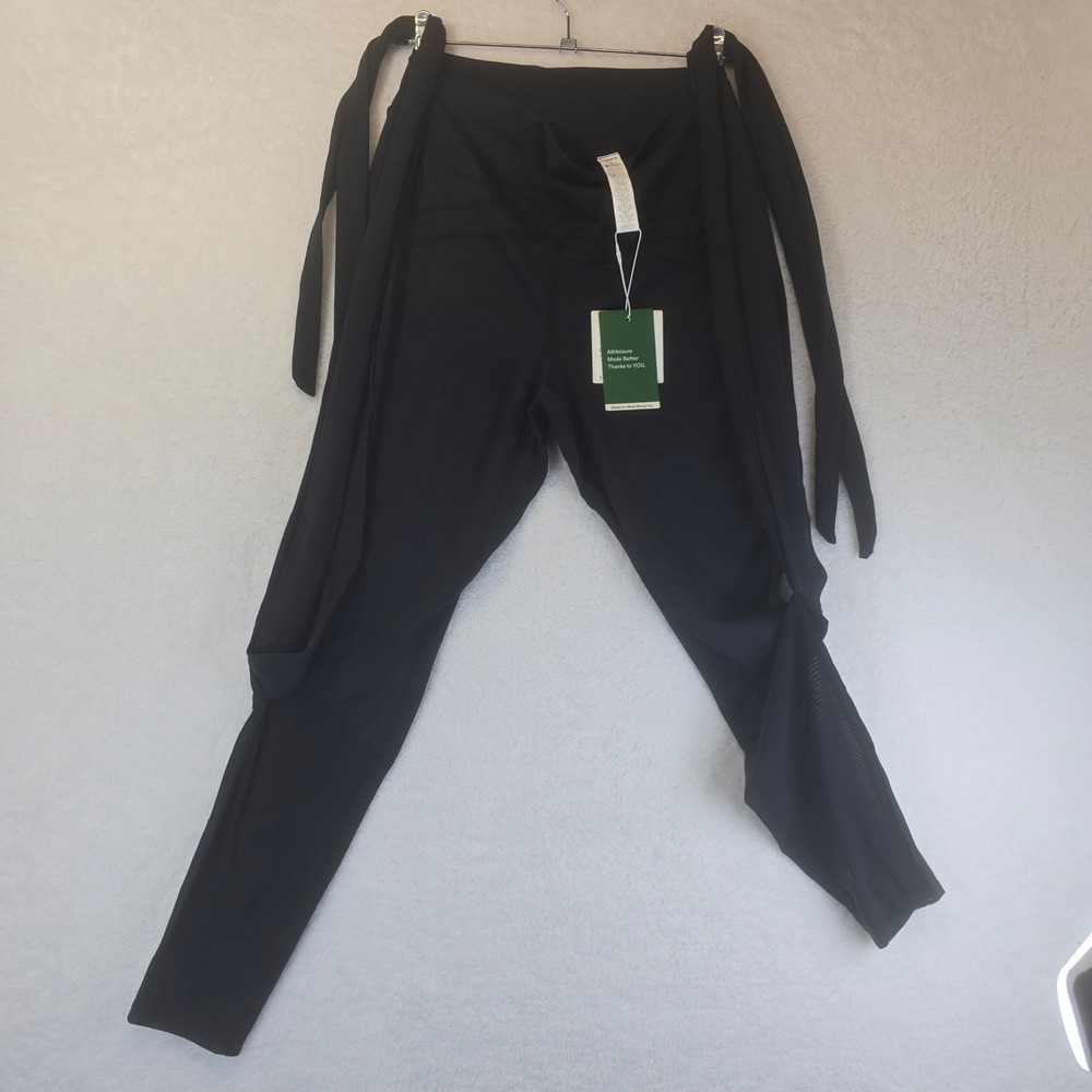 Halara Softlyzero Tie Leg Leggings Yoga Pants High Waist Mesh Ballet Black Large